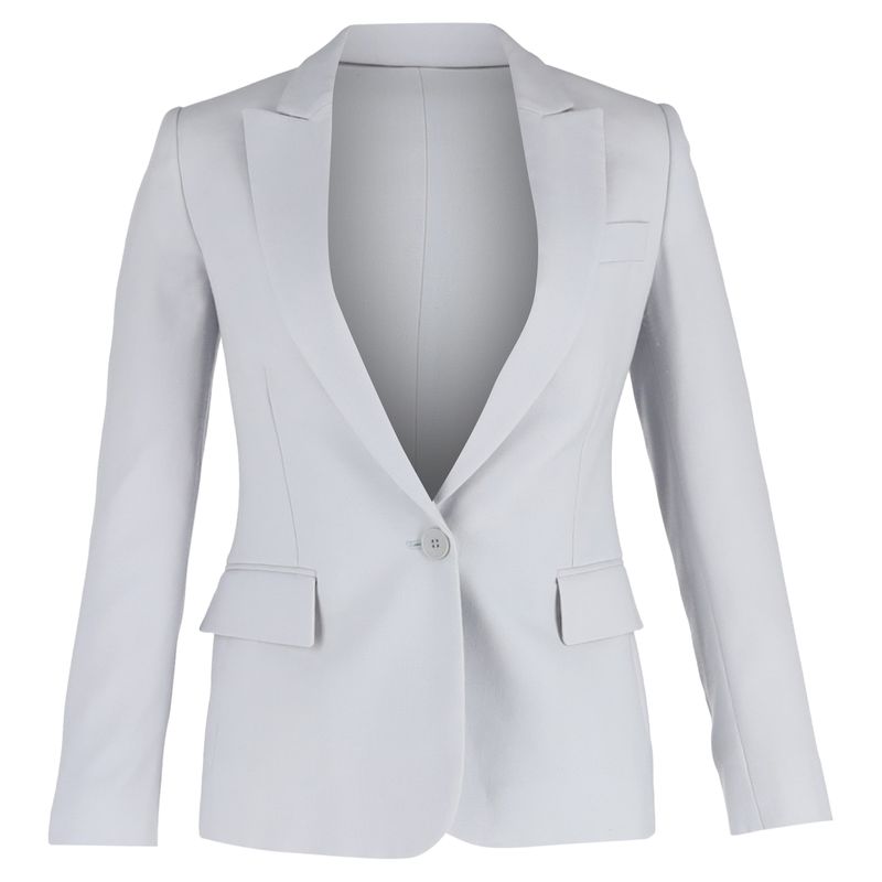 Stella Mccartney Single-Breasted Blazer With Pockets In Light Blue Viscose